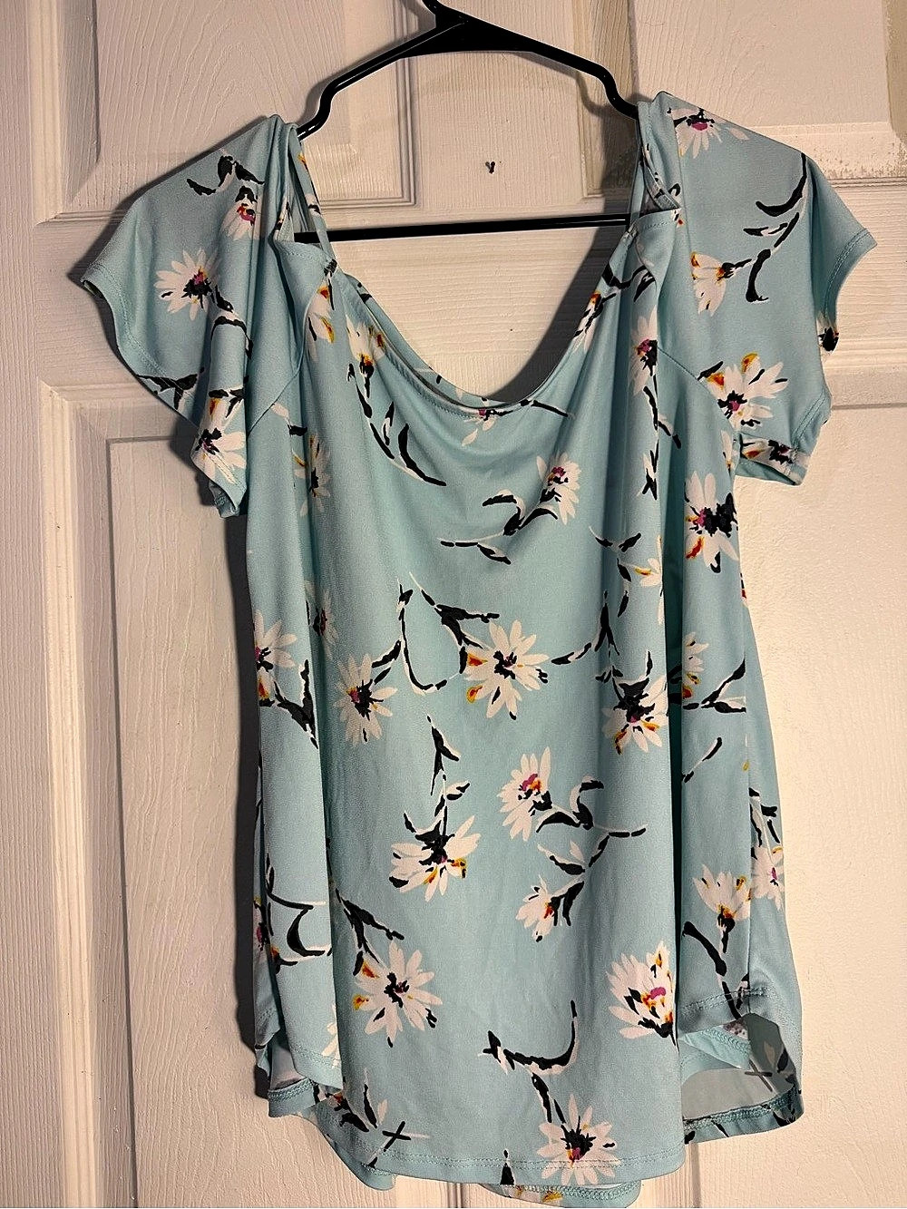Kaliegh Floral Blouse in Blue & Pink Like New
